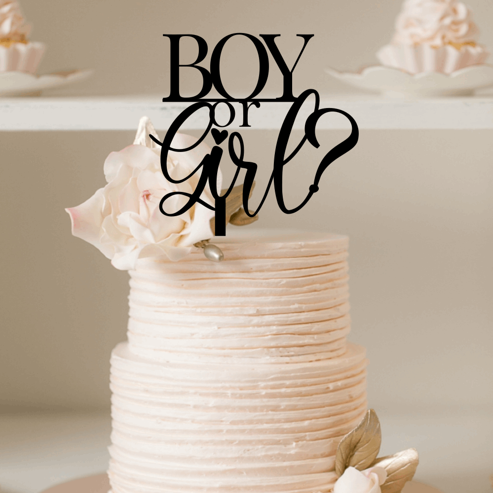 Acrylic Cake Topper - Boy or Girl Gender Reveal. Order online in Australia