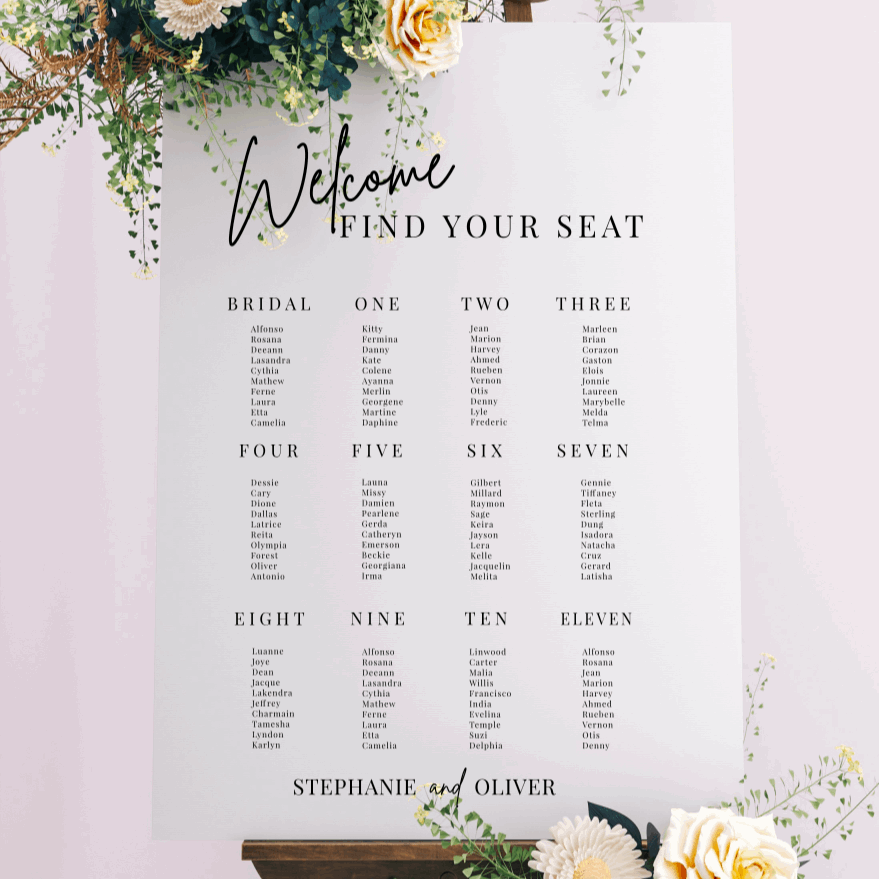 Table Seating Plan - Stephanie Design 