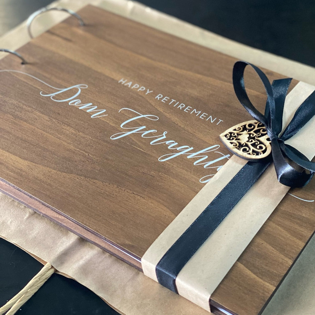 Guestbook Timber Rustic - Happy Retirement