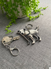 Load image into Gallery viewer, Laser Cut Shape Keyring Silver Belle Design
