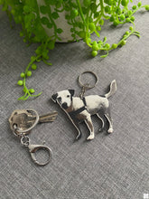 Load image into Gallery viewer, Laser Cut Shape Keyring Silver Belle Design
